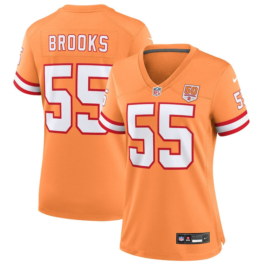 Derrick Brooks 55 Tampa Bay Buccaneers Women's 50th Season Game Jersey - Creamsicle