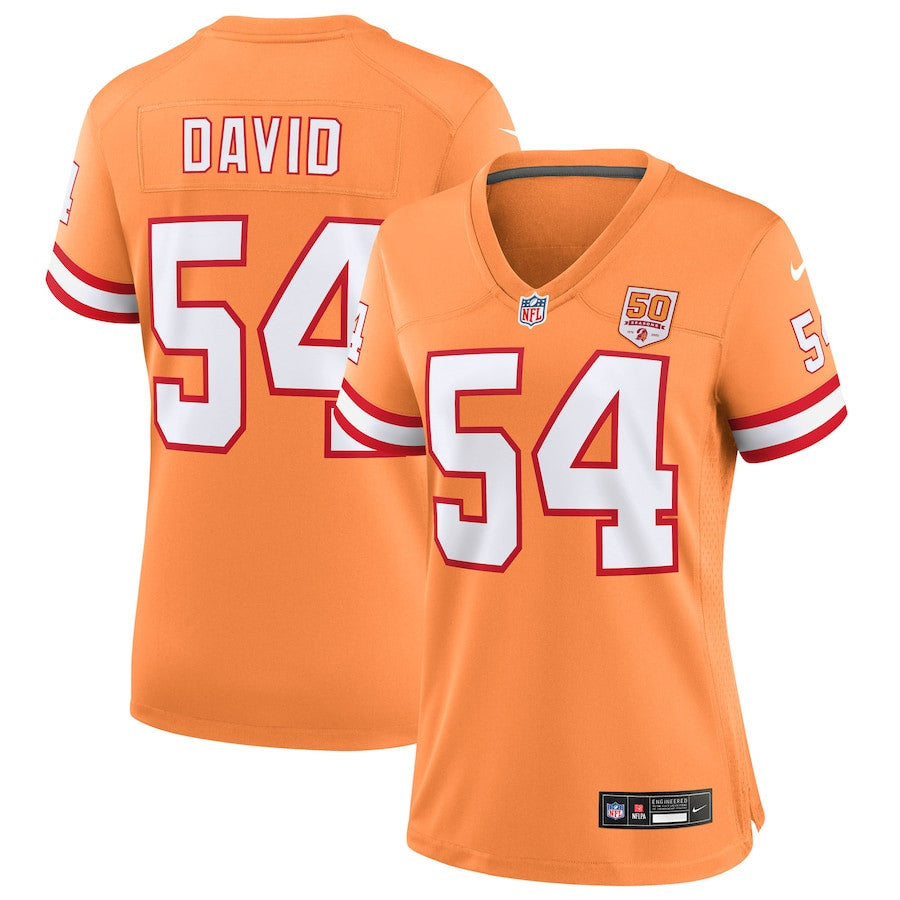 Lavonte David 54 Tampa Bay Buccaneers Women's 50th Season Game Jersey - Creamsicle