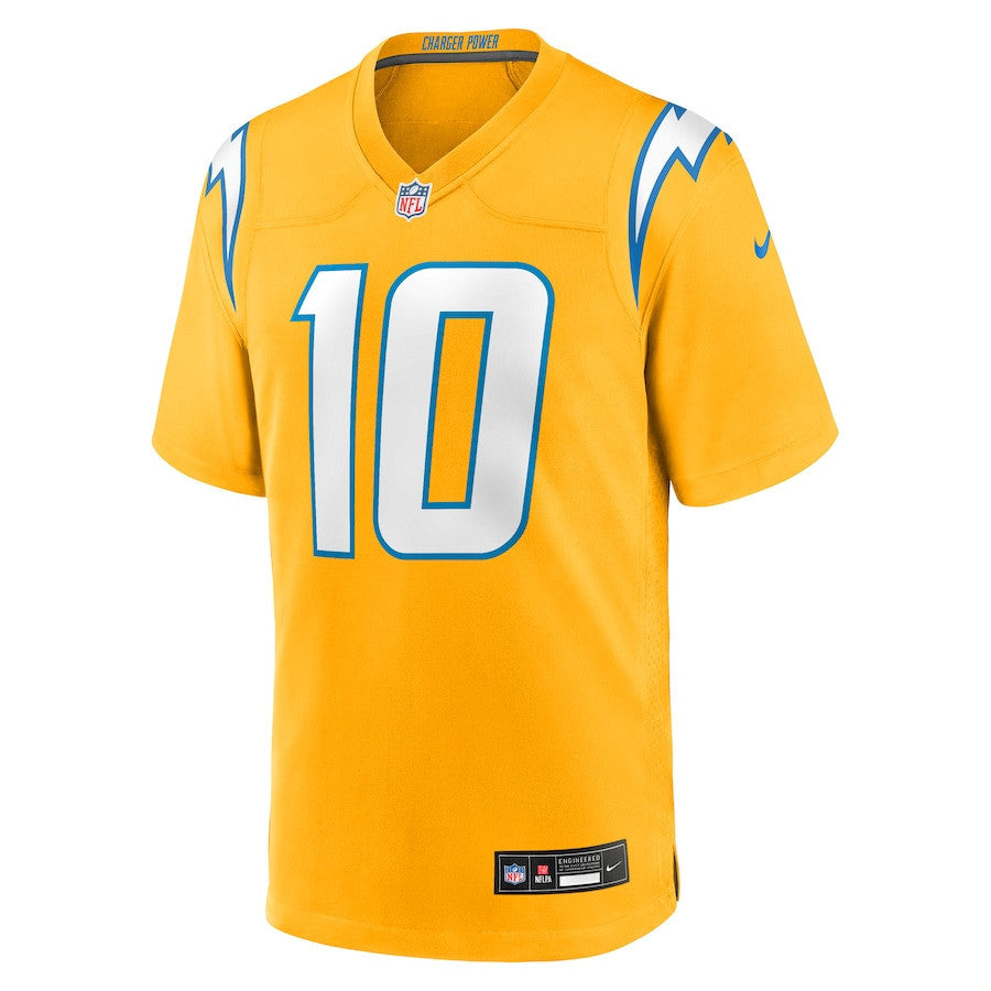 Justin Herbert 10 Los Angeles Chargers Alternate Charger Power Game Men Jersey - Gold