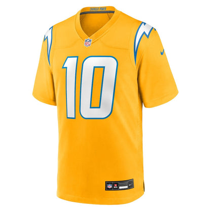 Justin Herbert 10 Los Angeles Chargers Alternate Charger Power Game Men Jersey - Gold