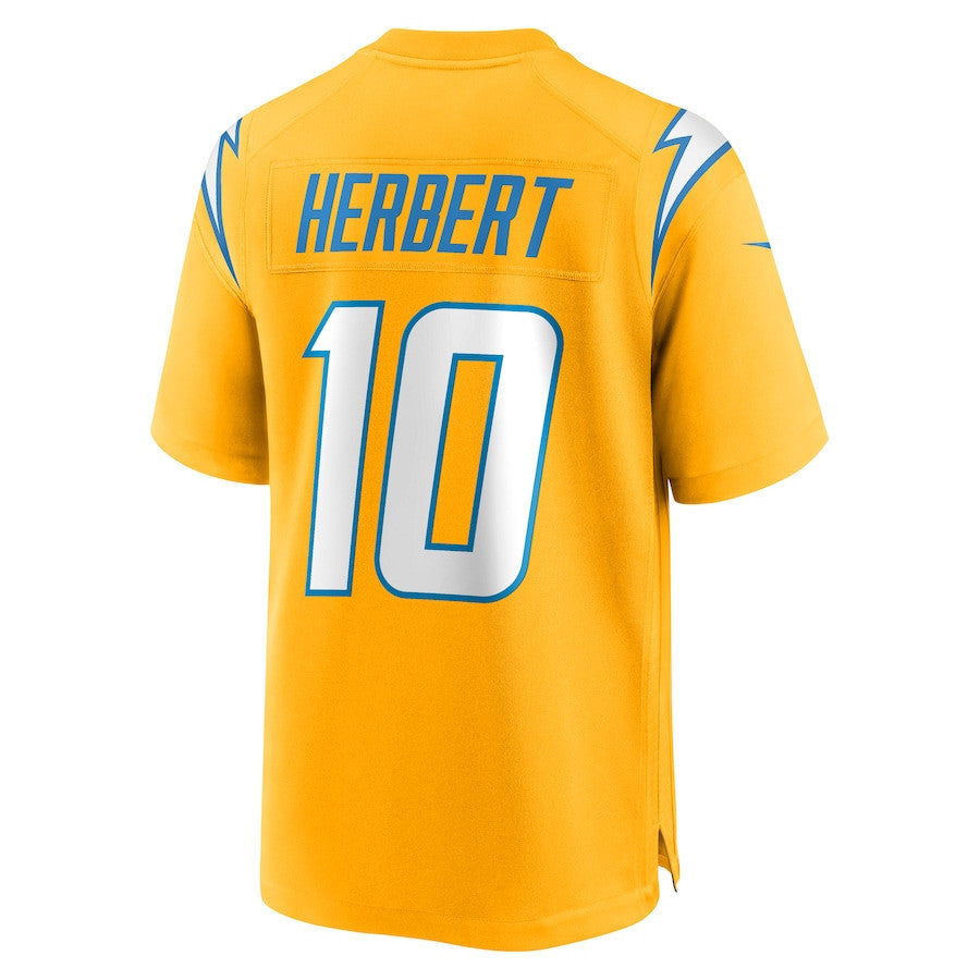 Justin Herbert 10 Los Angeles Chargers Alternate Charger Power Game Men Jersey - Gold