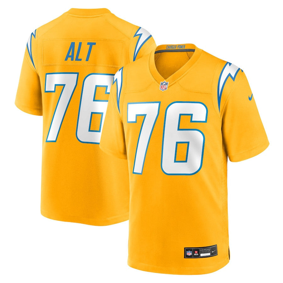Joe Alt 76 Los Angeles Chargers Alternate Charger Power Game Men Jersey - Gold