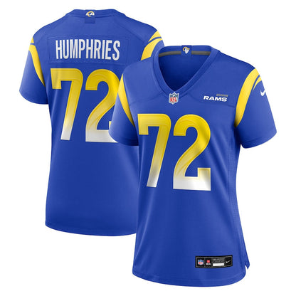 D.J. Humphries 72 Los Angeles Rams Women's Team Game Jersey - Royal