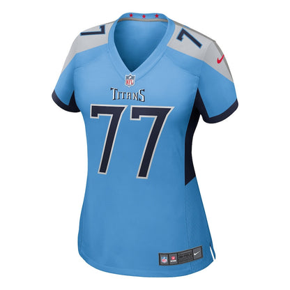 Peter Skoronski 77 Tennessee Titans Women's Team Game Jersey - Light Blue