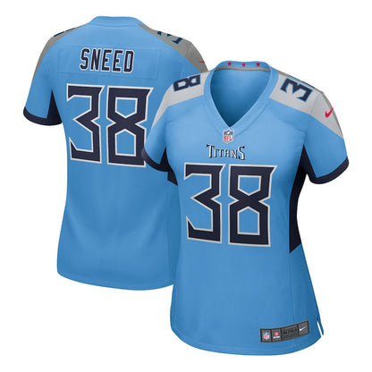 L'Jarius Sneed 38 Tennessee Titans Women's Team Game Jersey - Light Blue