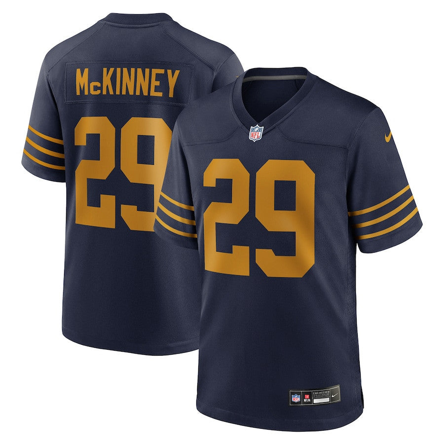 Xavier McKinney 29 Green Bay Packers The 1923 Classic Game Men Jersey - Navy