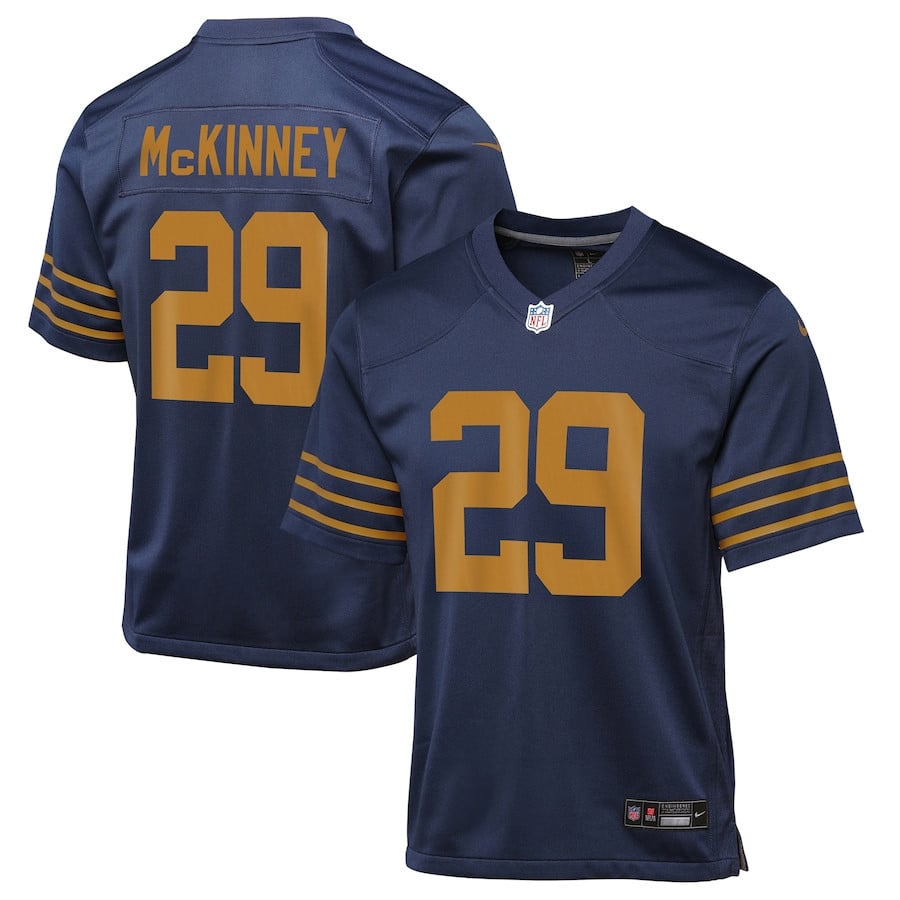 Xavier McKinney 29 Green Bay Packers The 1923 Classic Game YOUTH Jersey - Navy