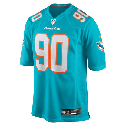 Kenneth Grant 90 Miami Dolphins 2025 NFL Draft First Round Pick Game Jersey - Aqua