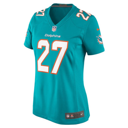 Ethan Bonner 27 Miami Dolphins Women's Game Jersey - Aqua