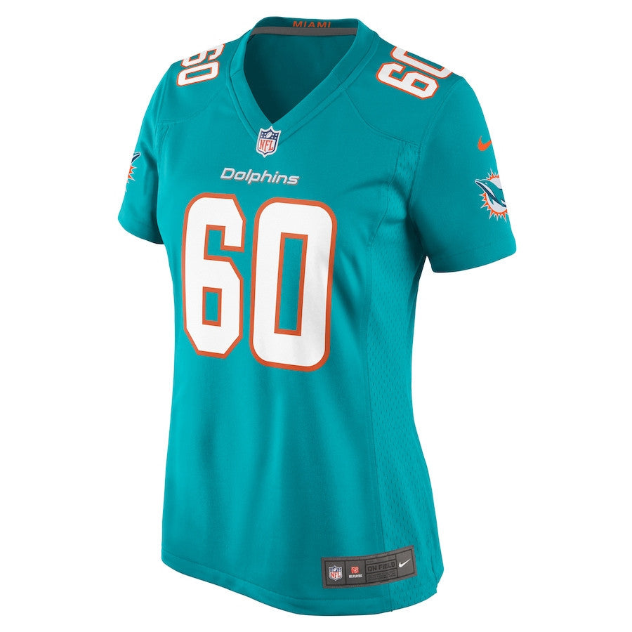 Andrew Meyer 60 Miami Dolphins Women's Game Jersey - Aqua