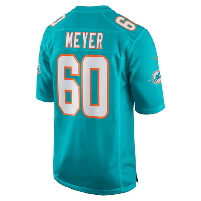 Andrew Meyer 60 Miami Dolphins Game Men Jersey - Aqua