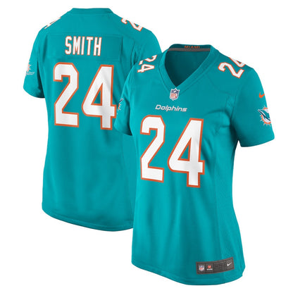 Cam Smith 24 Miami Dolphins Women's Game Jersey - Aqua