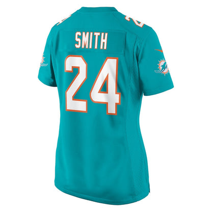Cam Smith 24 Miami Dolphins Women's Game Jersey - Aqua