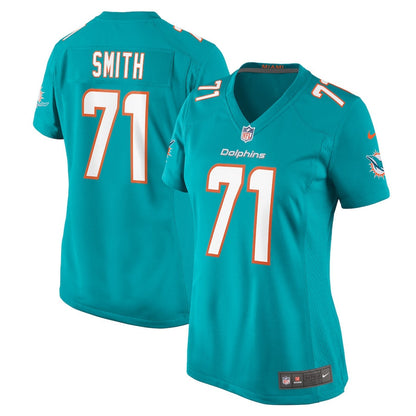 Kion Smith 71 Miami Dolphins Women's Game Jersey - Aqua