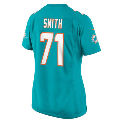Kion Smith 71 Miami Dolphins Women's Game Jersey - Aqua