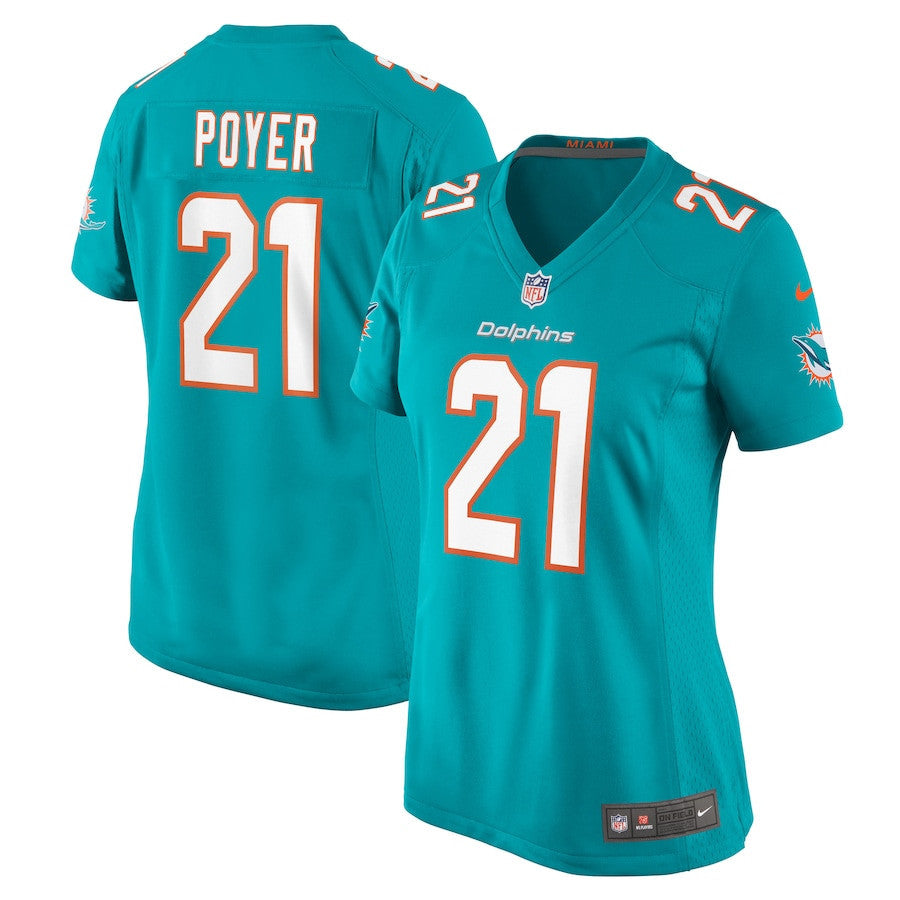 Jordan Poyer 21 Miami Dolphins Women's Game Jersey - Aqua