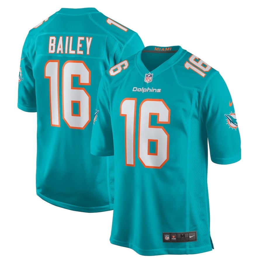 Jake Bailey 16 Miami Dolphins Game Men Jersey - Aqua