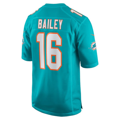 Jake Bailey 16 Miami Dolphins Game Men Jersey - Aqua