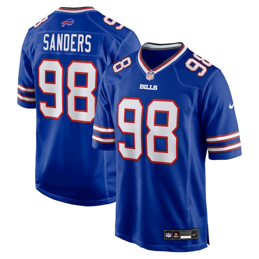 T.J. Sanders 98 Buffalo Bills Team Game Men Jersey - Royal