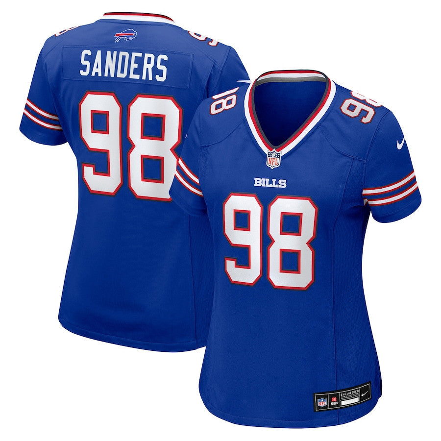 T.J. Sanders 98 Buffalo Bills Women's Team Game Jersey - Royal
