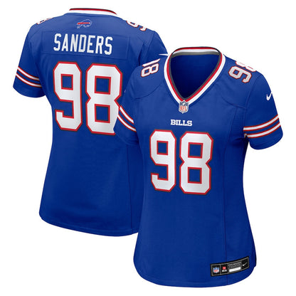 T.J. Sanders 98 Buffalo Bills Women's Team Game Jersey - Royal
