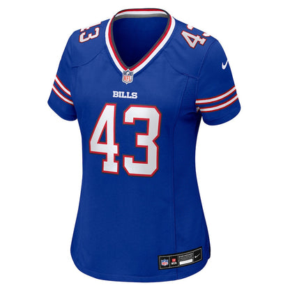Dorian Strong 43 Buffalo Bills Women's Team Game Jersey - Royal