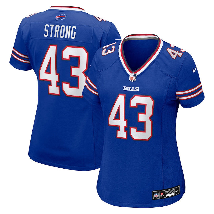Dorian Strong 43 Buffalo Bills Women's Team Game Jersey - Royal