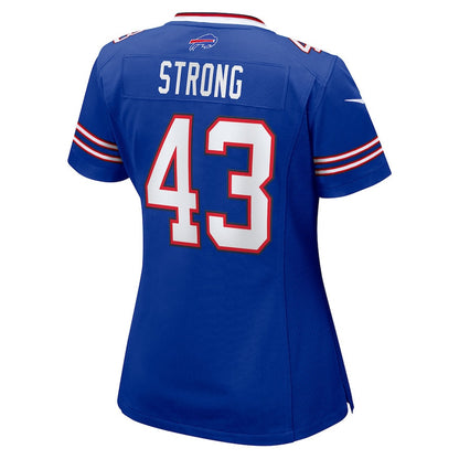 Dorian Strong 43 Buffalo Bills Women's Team Game Jersey - Royal