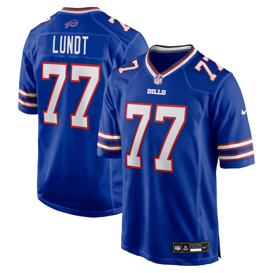 Chase Lundt 77 Buffalo Bills Team Game Men Jersey - Royal