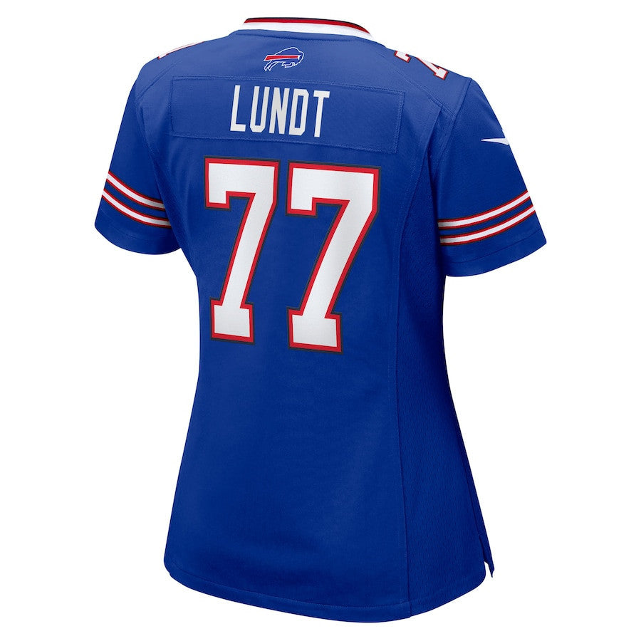 Chase Lundt 77 Buffalo Bills Women's Team Game Jersey - Royal
