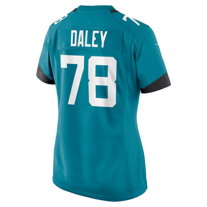 Dennis Daley 78 Jacksonville Jaguars Women's Team Game Jersey - Teal