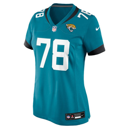 Dennis Daley 78 Jacksonville Jaguars Women's Team Game Jersey - Teal
