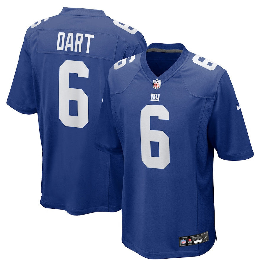 Jaxson Dart 6 New York Giants 2025 Draft First Round Pick Game Men Jersey - Royal