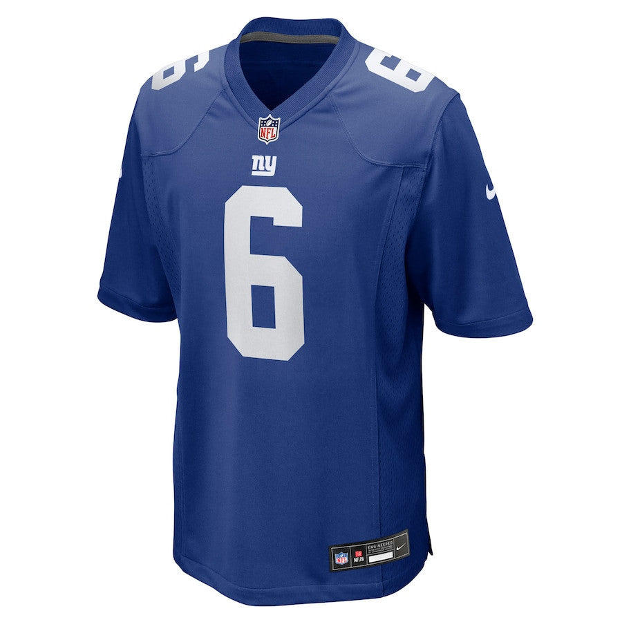 Jaxson Dart 6 New York Giants 2025 Draft First Round Pick Game Men Jersey - Royal