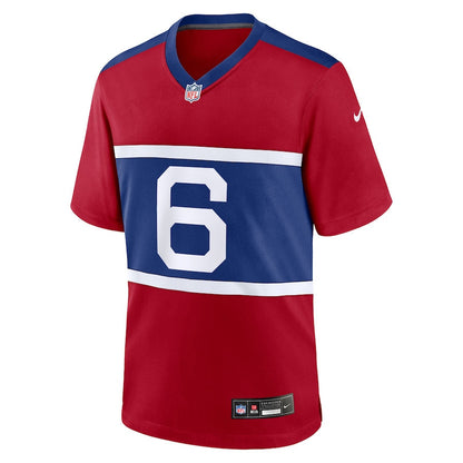 Jaxson Dart 6 New York Giants Alternate Century Red Game Men Jersey - Red
