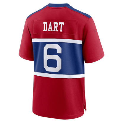 Jaxson Dart 6 New York Giants Alternate Century Red Game Men Jersey - Red