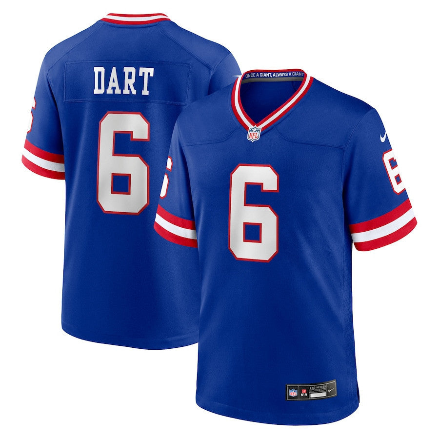 Jaxson Dart 6 New York Giants Alternate 2 Classic Game Men Jersey - Royal