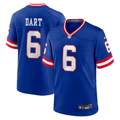Jaxson Dart 6 New York Giants Alternate 2 Classic Game Men Jersey - Royal
