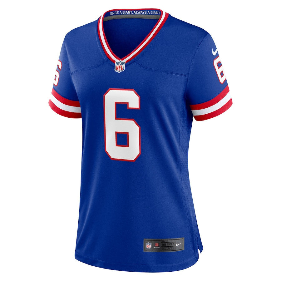 Jaxson Dart 6 New York Giants Women's Alternate 2 Classic Game Jersey - Royal