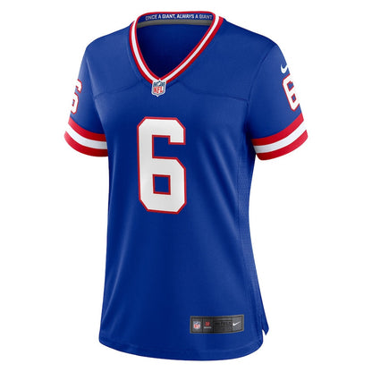 Jaxson Dart 6 New York Giants Women's Alternate 2 Classic Game Jersey - Royal