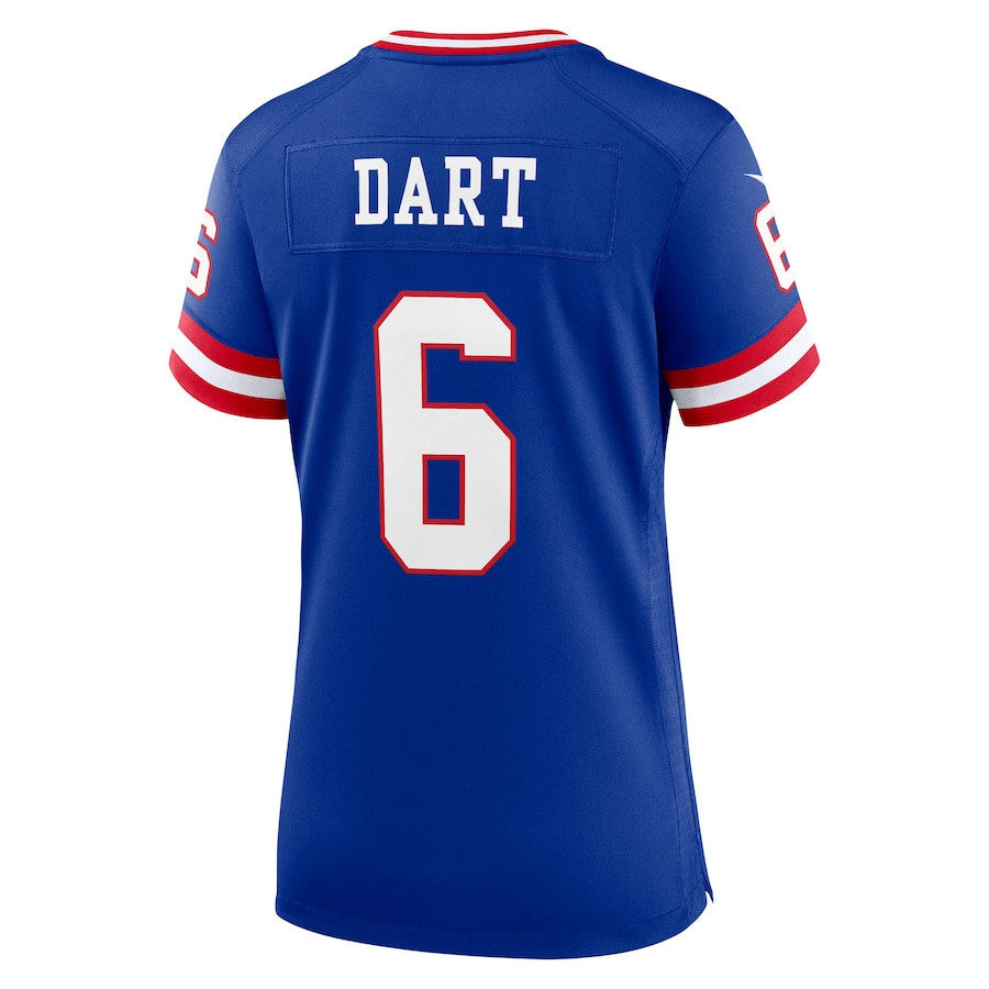 Jaxson Dart 6 New York Giants Women's Alternate 2 Classic Game Jersey - Royal