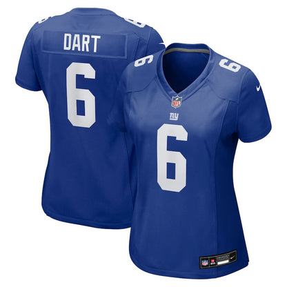 Jaxson Dart 6 New York Giants Women's Team Game Jersey - Royal