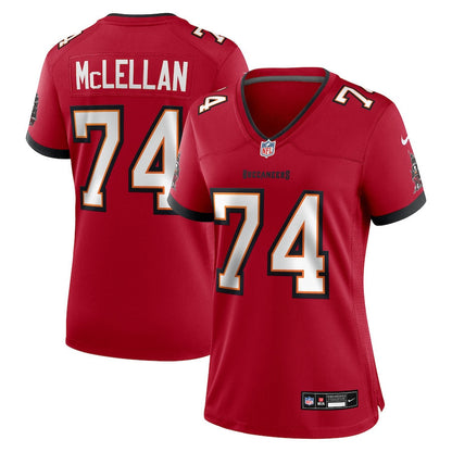 Tyler McLellan 74 Tampa Bay Buccaneers Women's Team Game Jersey - Red