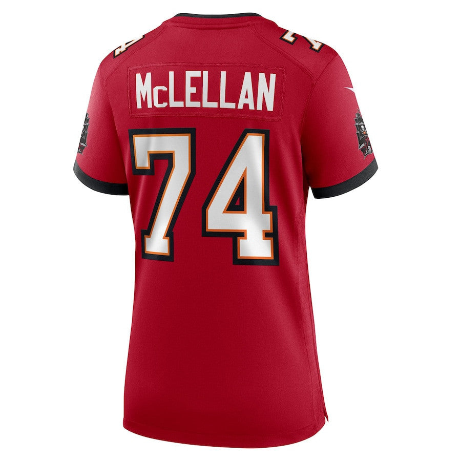 Tyler McLellan 74 Tampa Bay Buccaneers Women's Team Game Jersey - Red