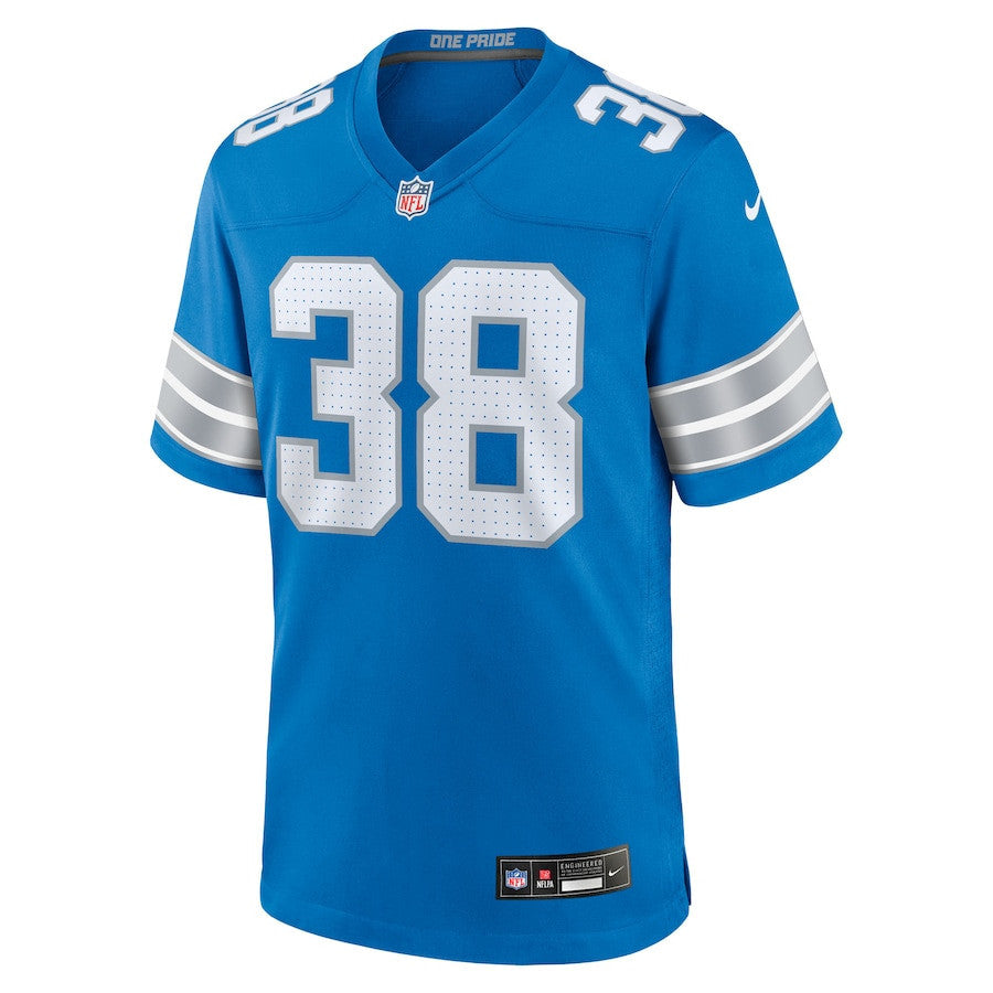Nick Whiteside 38 Detroit Lions Team Game Men Jersey - Blue