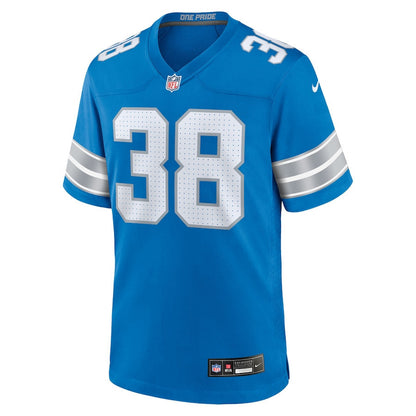 Nick Whiteside 38 Detroit Lions Team Game Men Jersey - Blue