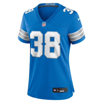 Nick Whiteside 38 Detroit Lions Women's Team Game Jersey - Blue