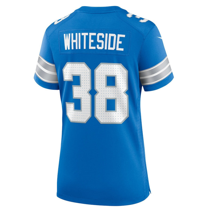 Nick Whiteside 38 Detroit Lions Women's Team Game Jersey - Blue