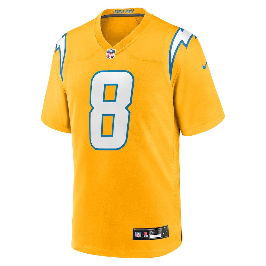 Omarion Hampton 8 Los Angeles Chargers Alternate Charger Power Game Player Men Jersey - Gold