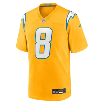 Omarion Hampton 8 Los Angeles Chargers Alternate Charger Power Game Player Men Jersey - Gold